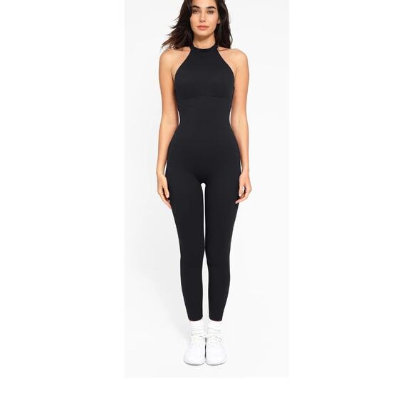 Popilush Shapewear Body Sculpting Halter Neck Jumpsuit Black XXL 14 16 NWT - Picture 1 of 7